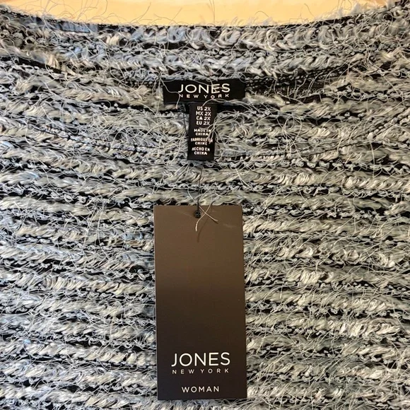 Jones New York Textured Blue Sweater - Picture 2 of 5